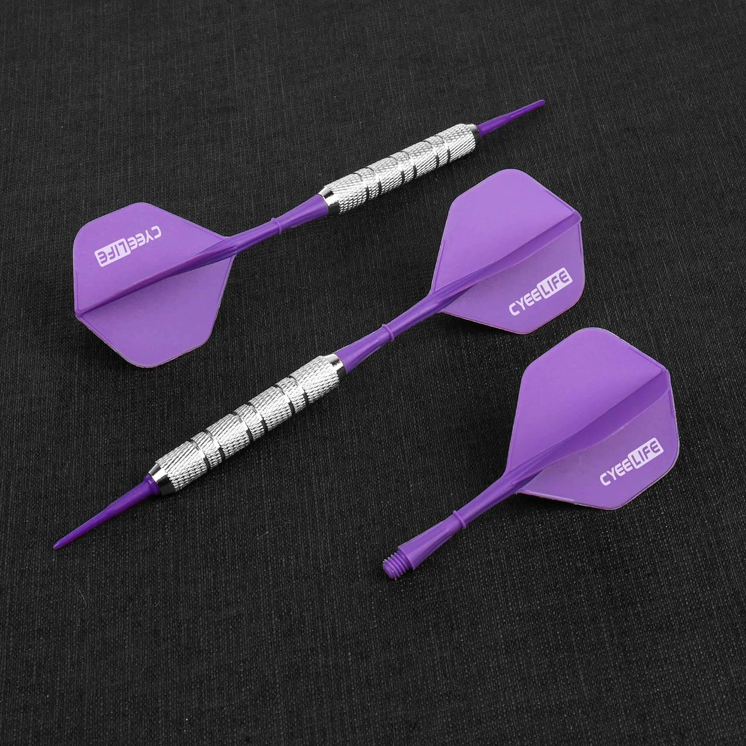 Cyeelife-Dart Flights and Shafts,12Pcs One Piece Integrated Plastic New Accessories Kit,4 Colors