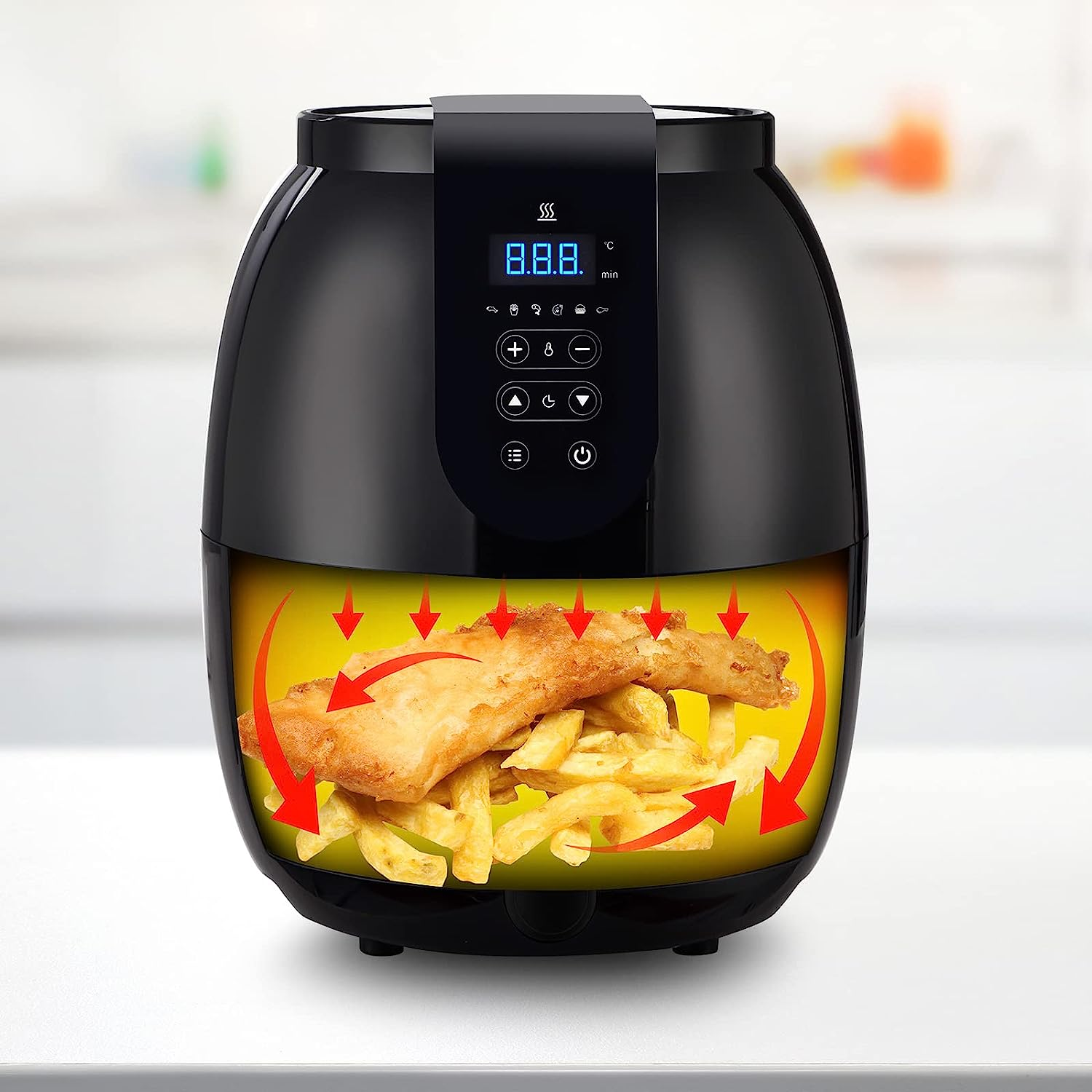 Kitchen Couture Air Fryer 3.5 Litre Digital | Rapid Air Circulation | 30-Minute Timer |6 Preset Modes |1300W| Black image number 1
