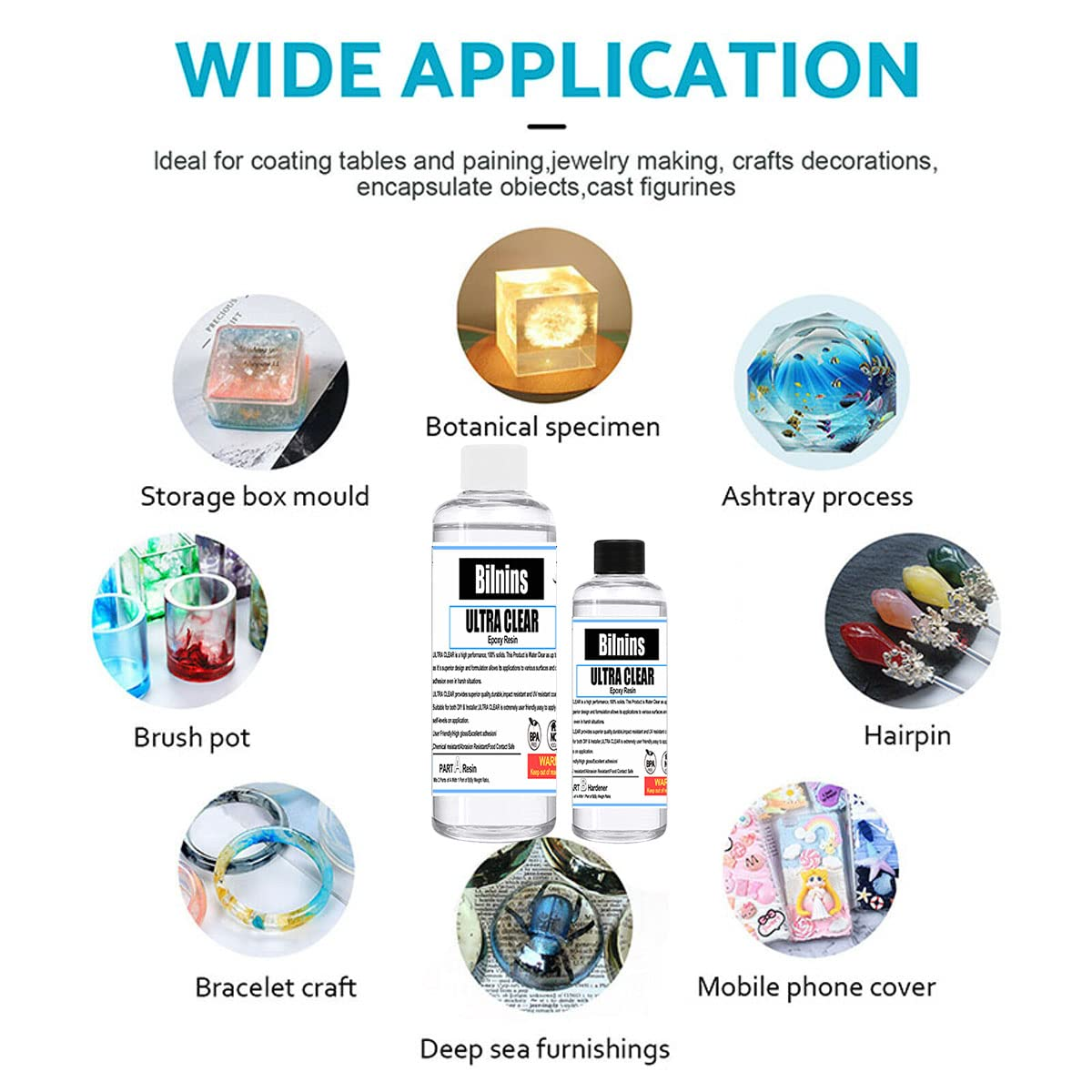 3L Crystal Clear Epoxy Resin Kit, 2:1 Ratio, Easy Mix & Cast, High Gloss, Perfect for Jewelry Making, Art Craft, Wood & Molds image number 1