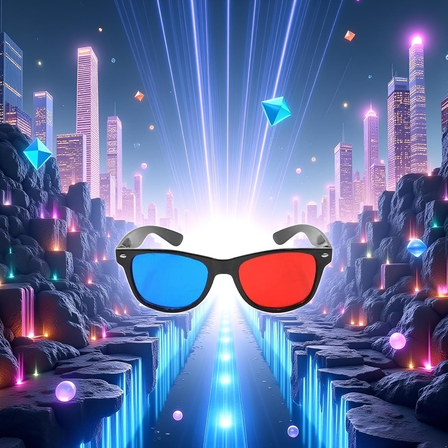 4Pcs Red and Blue 3D Glasses Universal TV Movie Dimensional Video Frame 3D Glasses DVD Game Glass 3D Style Glasses for 3D Movies Games,3D Viewing Glasses,Light Simple Design,Accessories image number 3