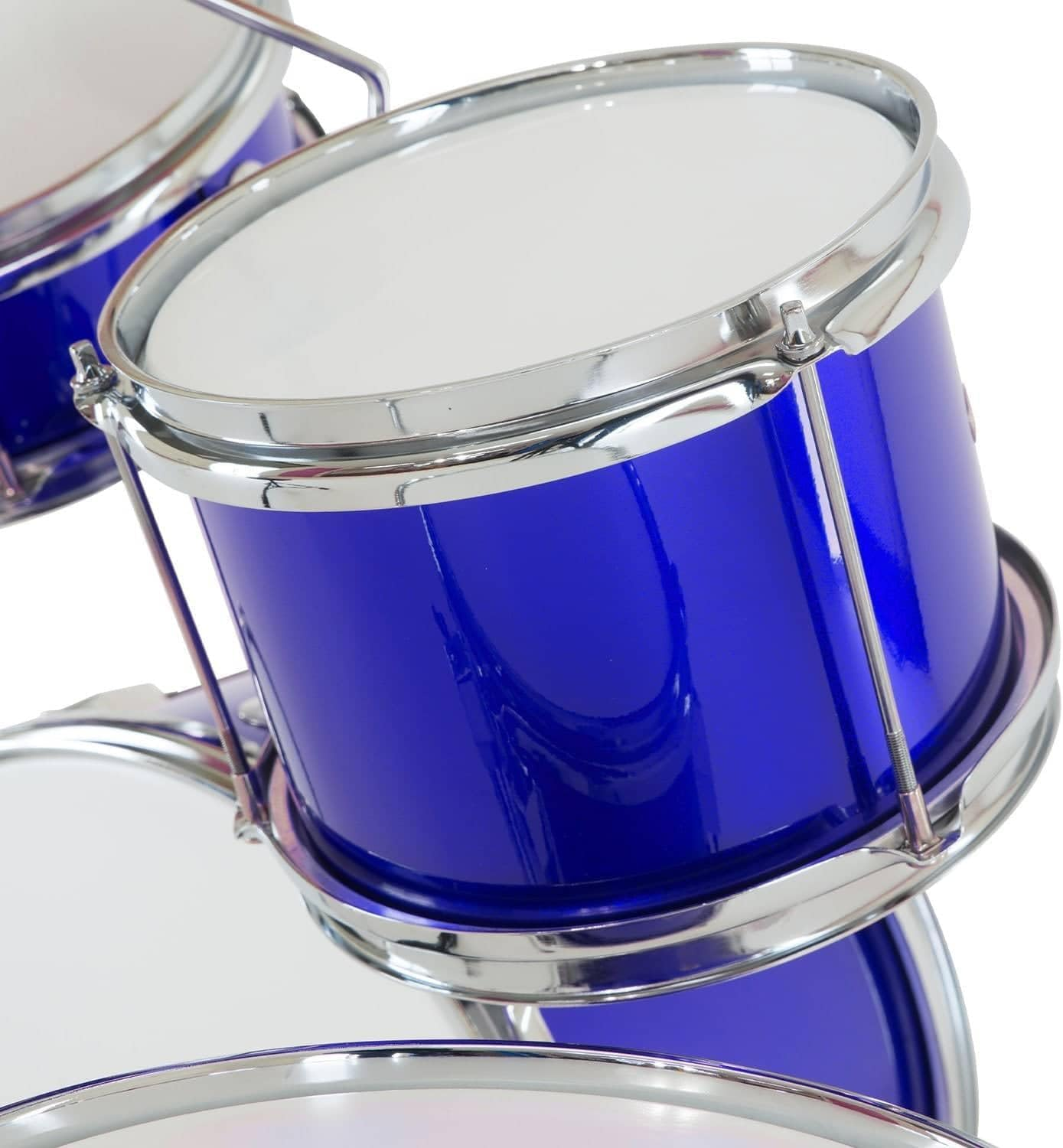 Childrens 4 Piece Blue Diamond Drum Kit Set Musical Instrument,Kids image number 4