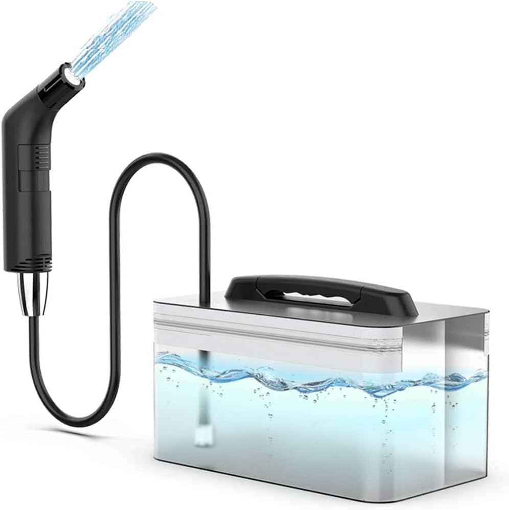 MINYII Portable Travel Bidet, Electric Rechargeable Handheld Jet Spray for Toilet, Bathroom & Outdoor Hiking, Muslim Shower Spray with 2.3L Water Storage (Black) image number 4