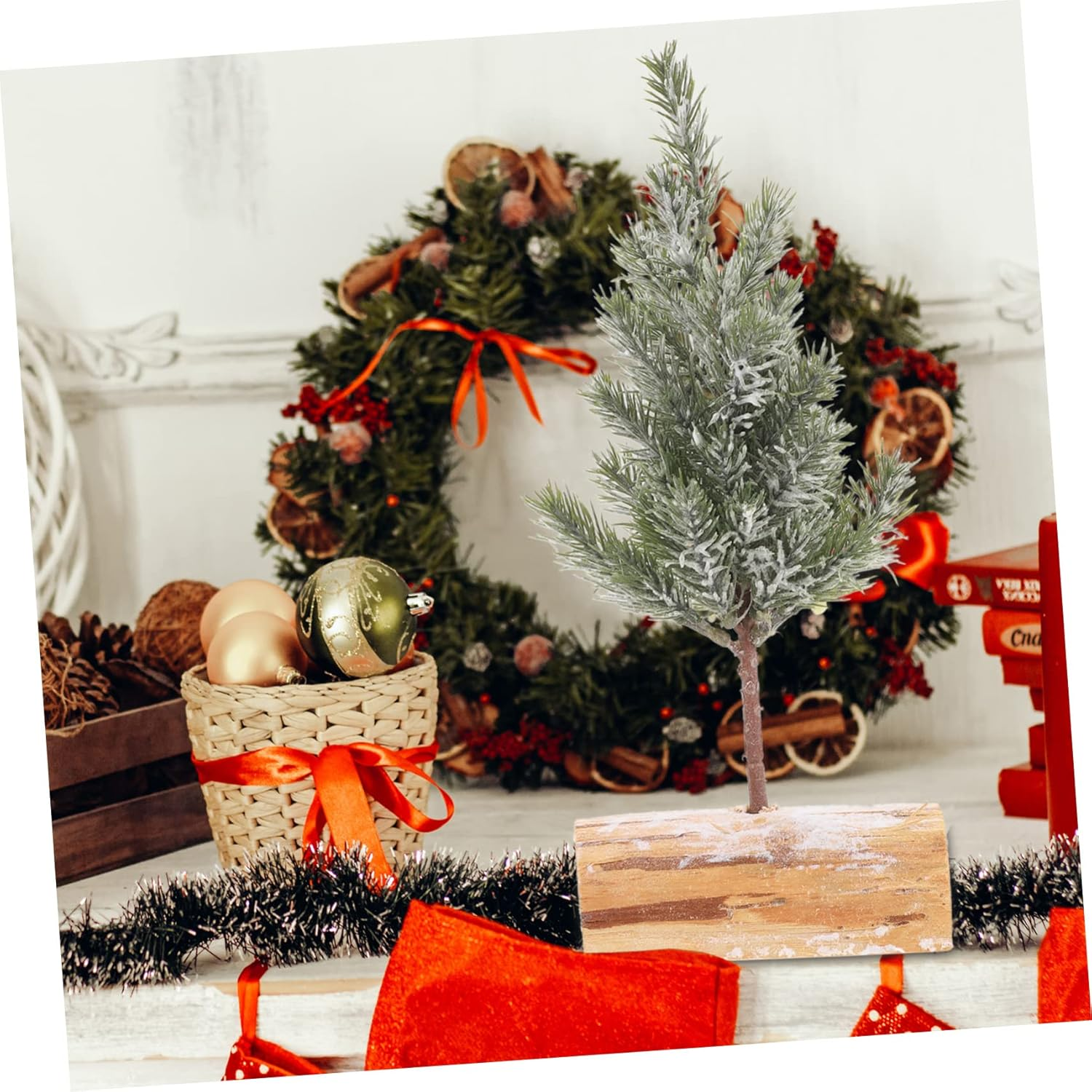 Christmas Tree Decoration Lifelike Small Snowy Xmas Tree for Holiday Party Tabletop Decor image number 6