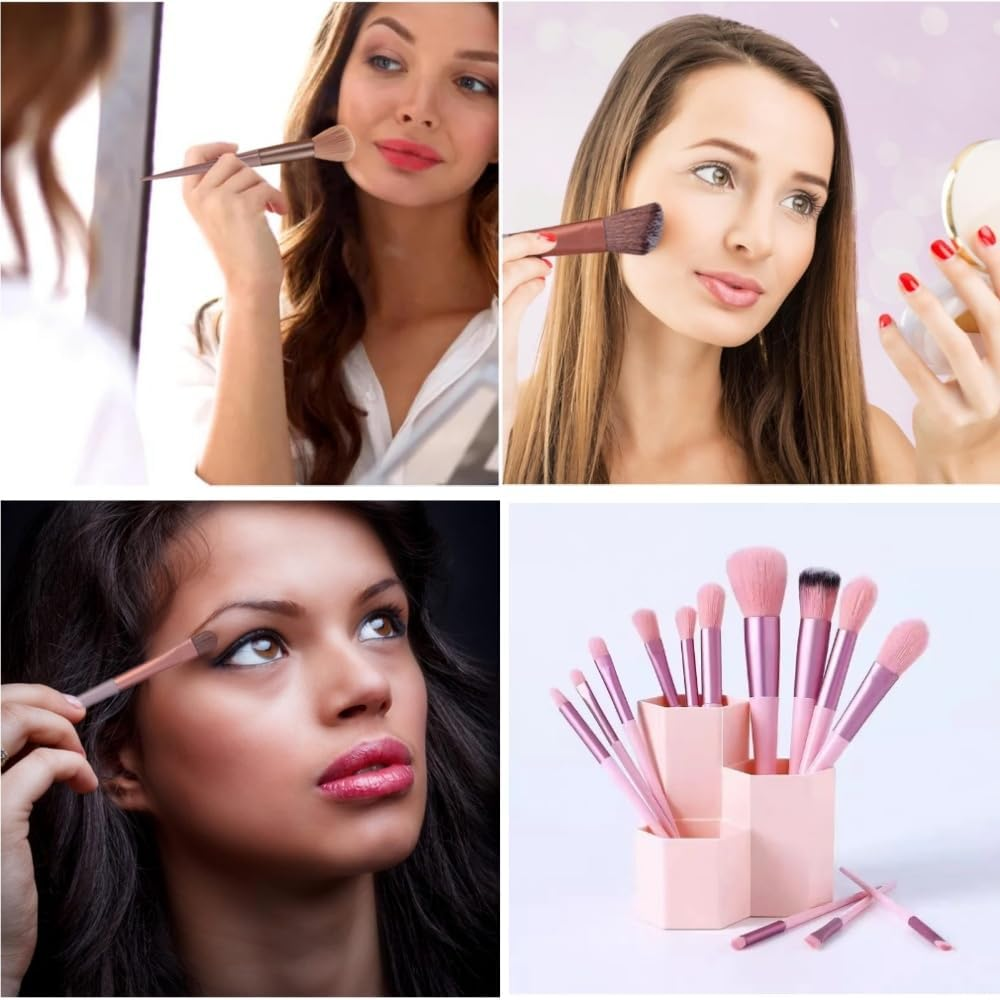 Makeup Brushes Set Professional - 26X Soft Synthetic Bristles Makeup Brush Kit - Face Brush Set Diversity Makeup Brushes for Beginners Professional Face Cheek Eye(Blue,Pink) image number 2