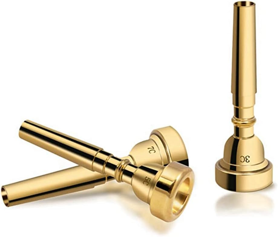 3 Pack Trumpet Mouthpiece Accessories Trumpet Mouthpiece 3C 5C 7C Trumpet for Beginners (Gold) image number 3