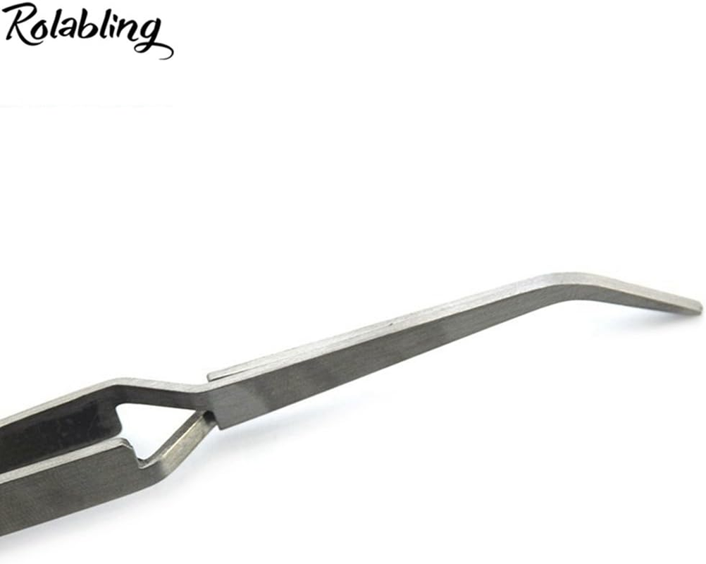 Nail Art Tweezers Manicure Rhinestones Picking Tools Clip Stainless Steel Nail Art Tools (Size-1) image number 6