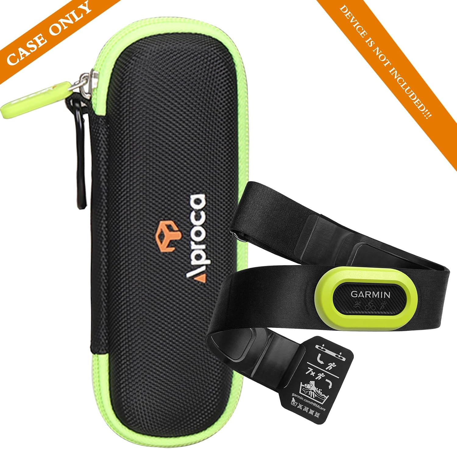 Aproca Hard Travel Storage Carrying Case, for Garmin Hrm-Pro/Hrm-Tri Heart Rate Monitor - Grey Zipper image number 5