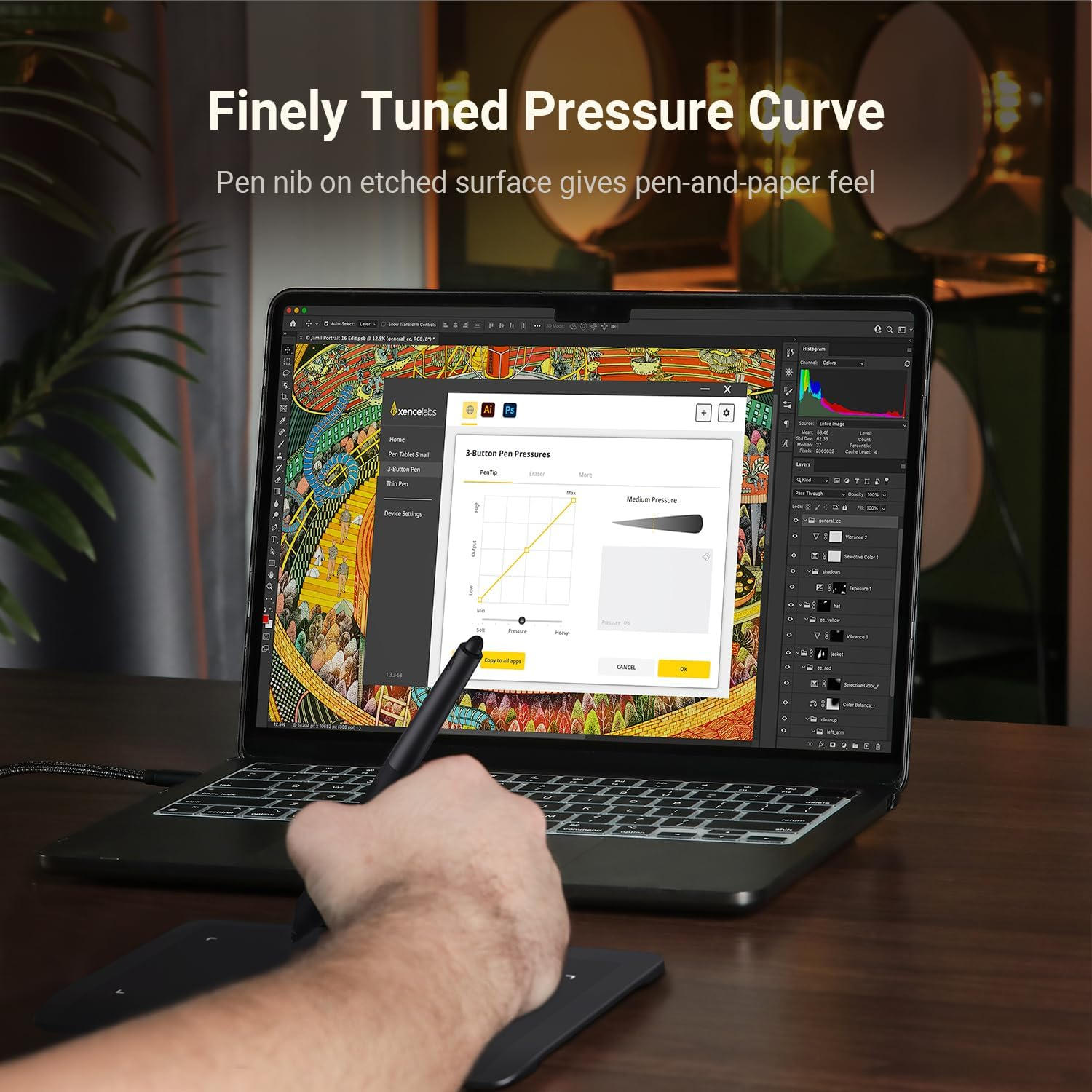 XENCELABS Drawing Tablet, Portable Wireless Precision Graphic Tablets, Ultrathin Pen Tablet with 2 Battery-Free Stylus, 8192 Levels Pressure, 16.9 Aspect Ratio Digital Art Pad for Win/Mac/Linux image number 1