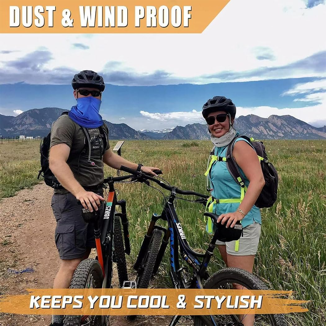 4 Pieces Summer Face Cover Scarf Mens Women Cooling Neck Gaiter Bandana Face Mask Sun UV Protection for Sport Cycling Running