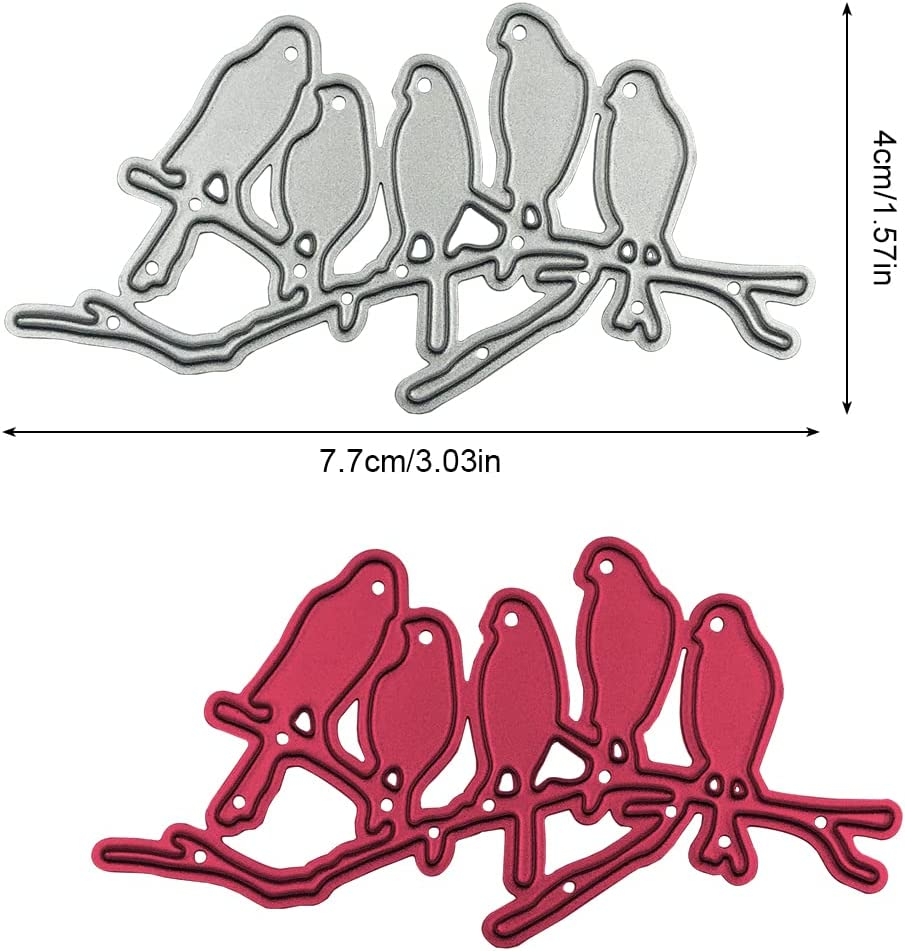 2 PCS Die Cuts for Card Making, AFUNTA Bird Tree Metal Die Cuts Bird Cutting Dies Supplies Embossing Stencils for DIY Scrapbook Album Decorative, Christmas Scrapbook Card Making image number 3