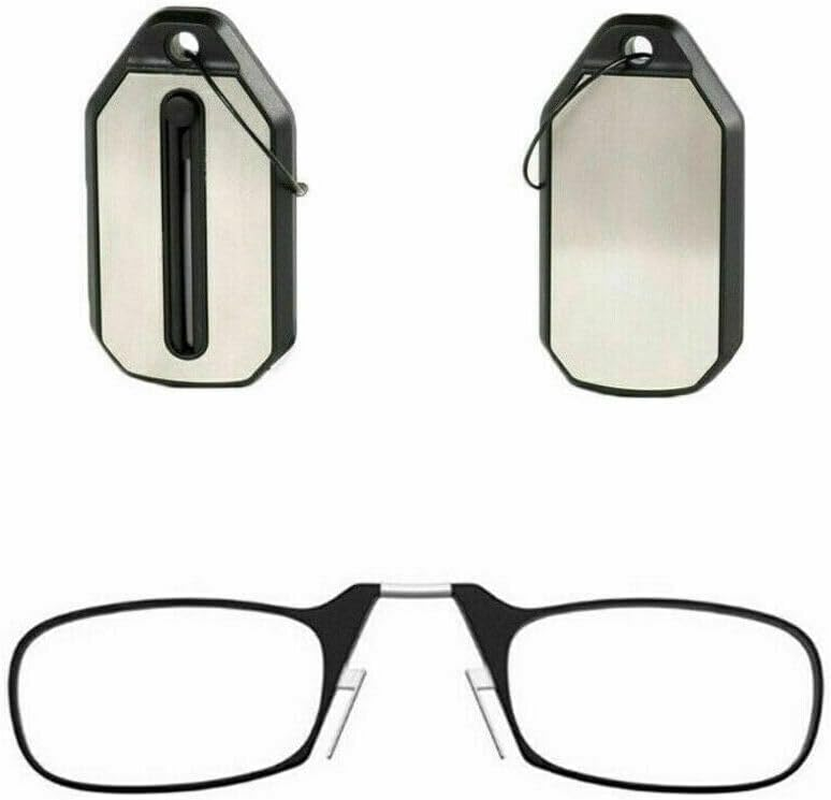 LEDON Reading Glasses and Pod Case 1.5 Strength Black Frames, Flexible Portable Mini Nose Clip Reading Glasses Wallet Pocket Phone image number 5