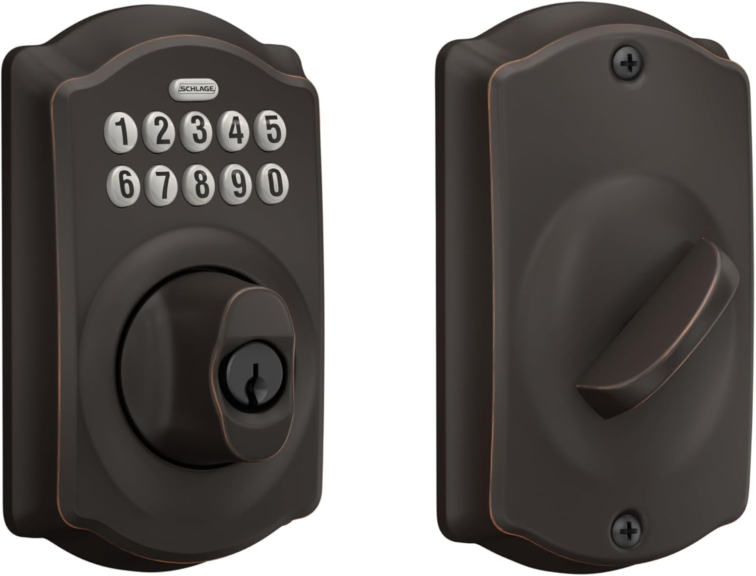 Schlage BE365 Plymouth Keypad Deadbolt, Satin Chrome