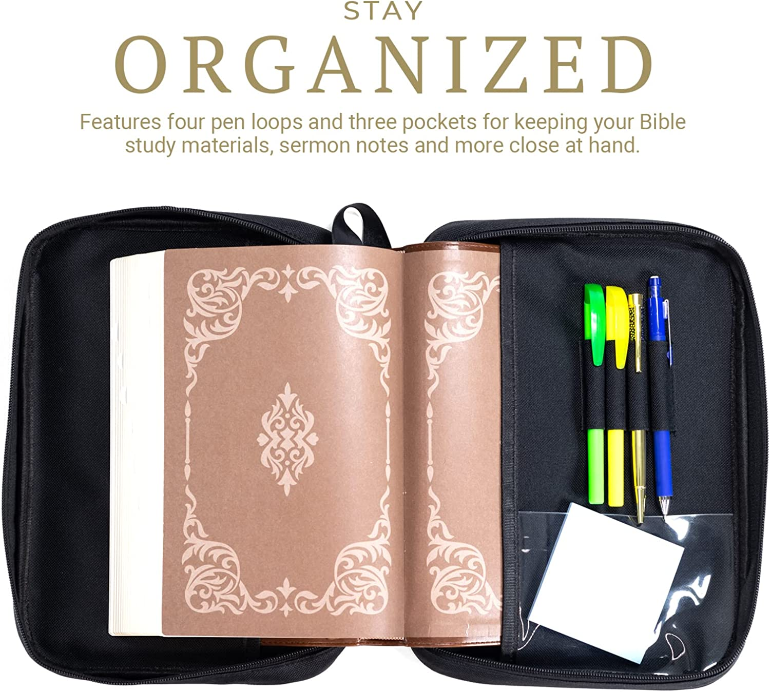 Divinity Boutique, Canvas Bible Case - Black Bible Cover for Men and Women - for Compact, X-Large and Xx-Large Books image number 4