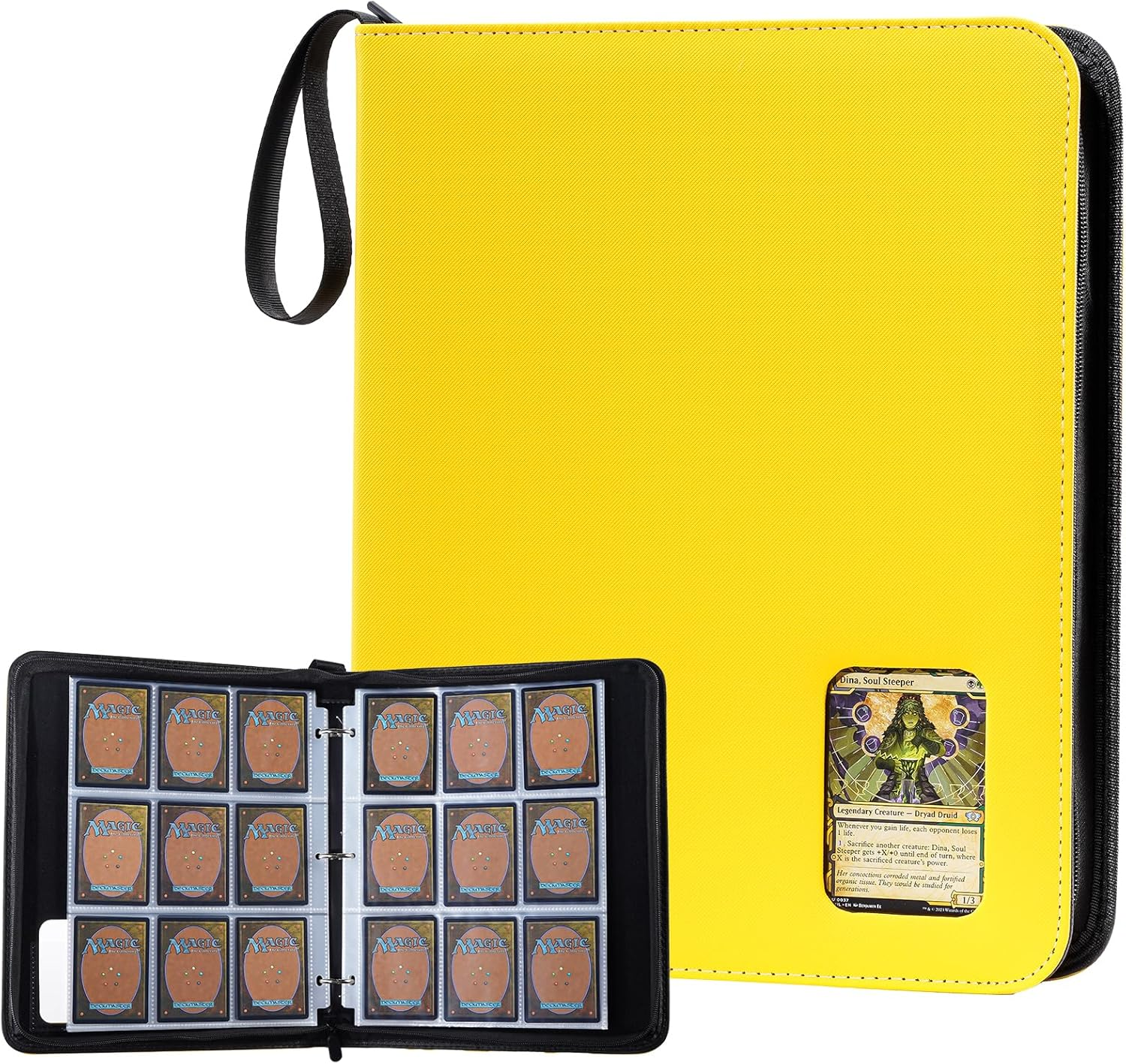 Procase 900 Pockets Card Binder with Clear Window for Trading Cards, 9 Double Sided Pockets Colletction Album Holder with Removable Sleeves for MTG, TCG, Sports, Football -Purple