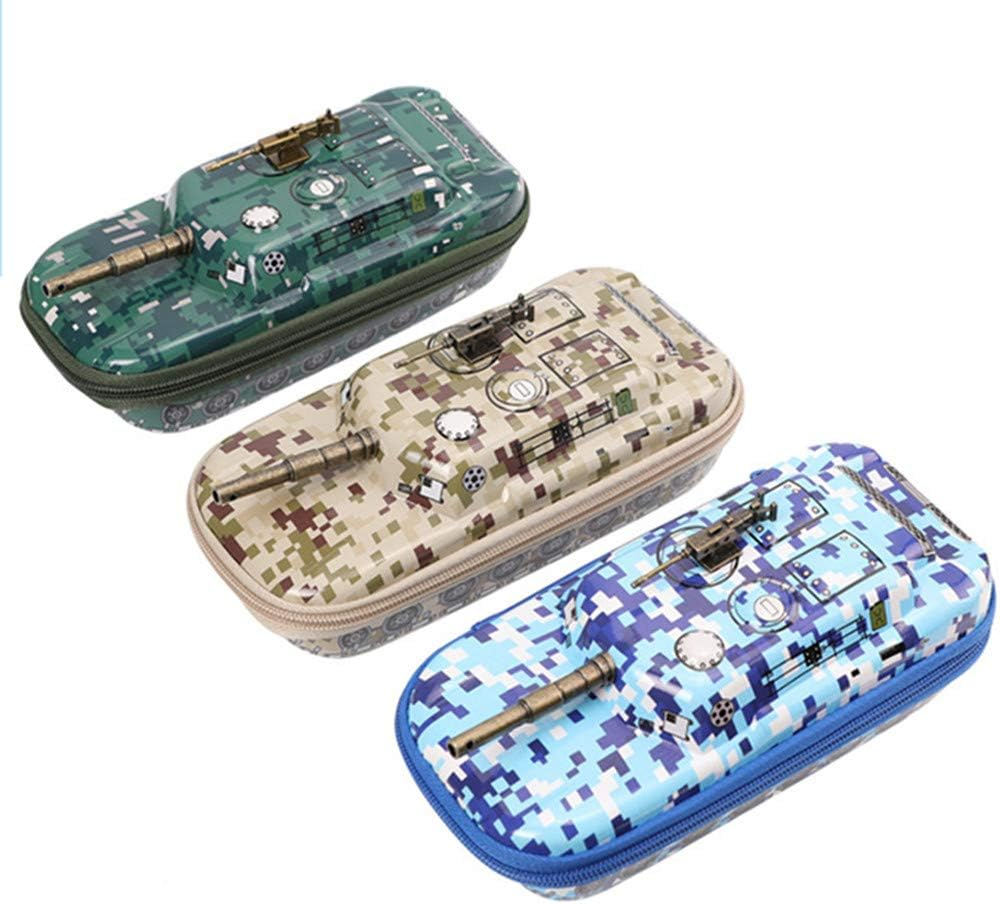 UROVO Pencil Case Large Capacity with Compartments Tank Pen Pouch Holder Waterproof EVA Organizer Stationery Box Camouflage Green image number 1