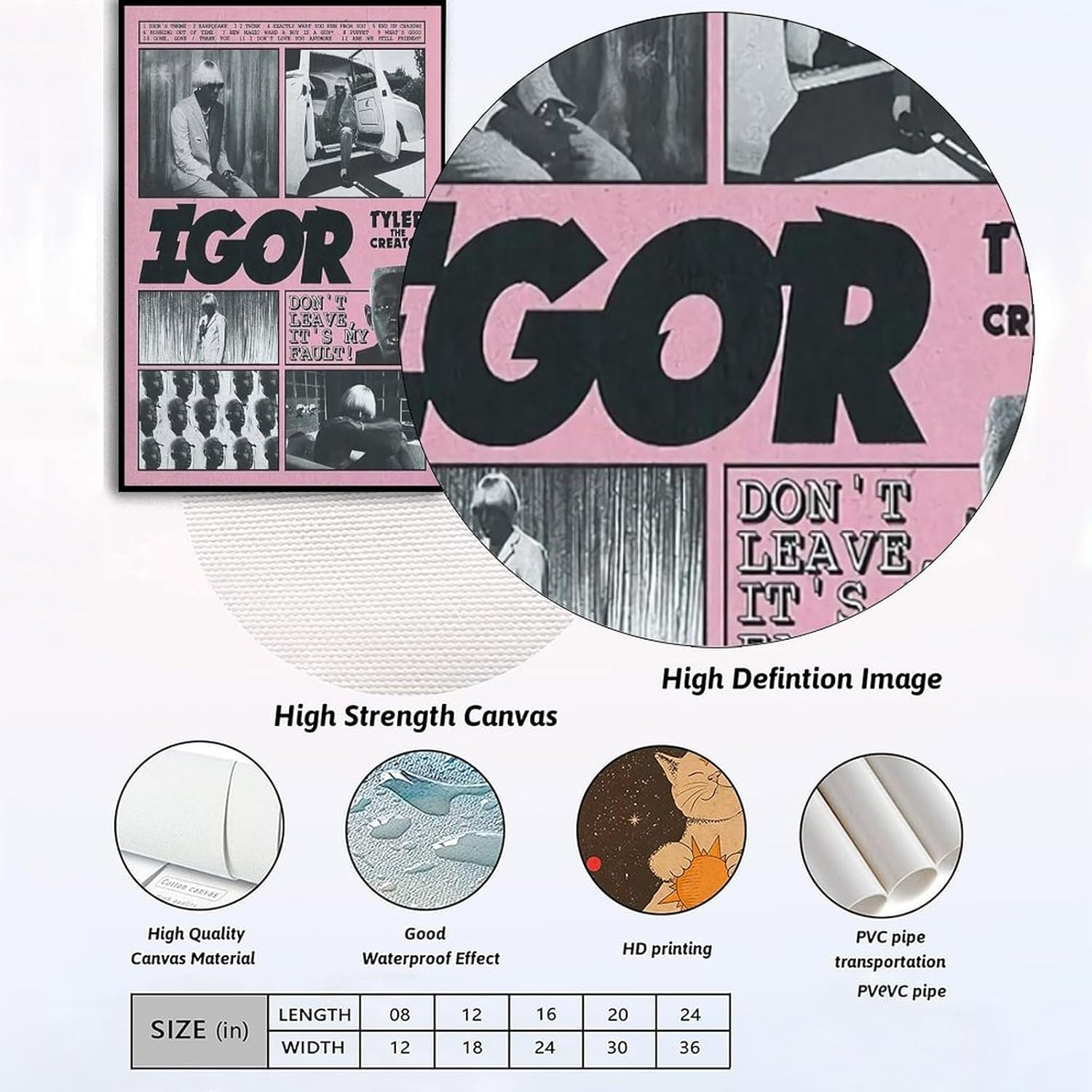 Music Tyler the Art Creator Canvas Poster Poster a Set of 2 Canvas Posters Room Aesthetic Festival Gift Family Bedroom Decor Wall Art Home16X24Inch(40X60Cm) Style image number 4