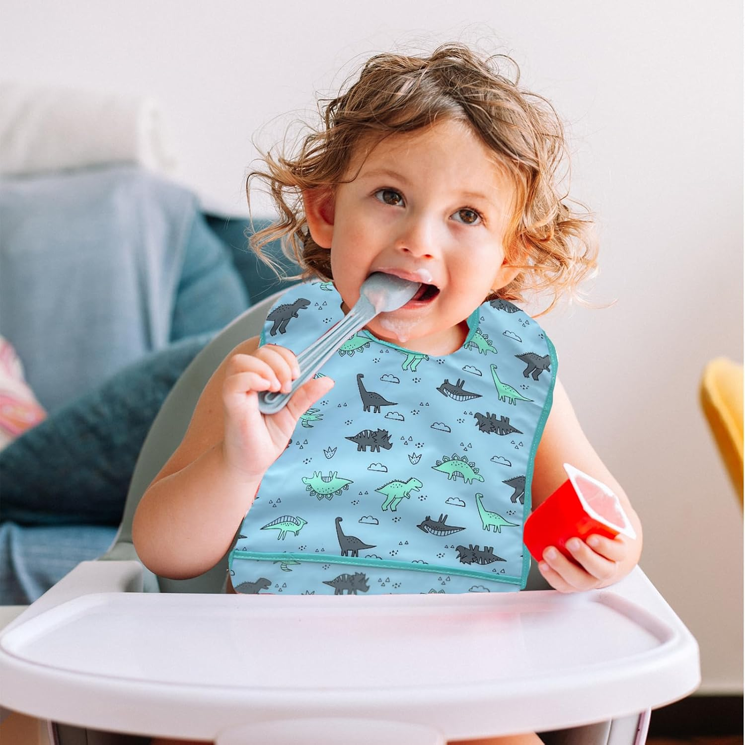 PUPPET Baby Bibs for Boys Waterproof Feeding Bibs for 6-12 Months, 2 Pack image number 3