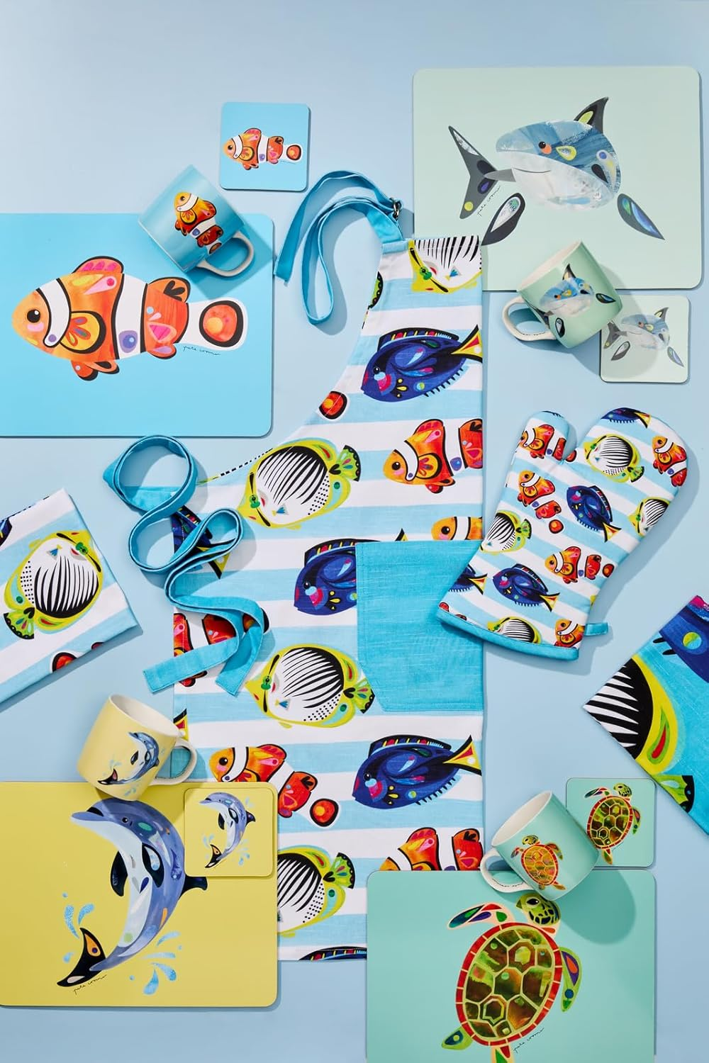 Maxwell & Williams Pete Cromer Ozzie Ocean Cork Back Coaster 10.5Cm Set of 4 Assorted Gift Boxed image number 3