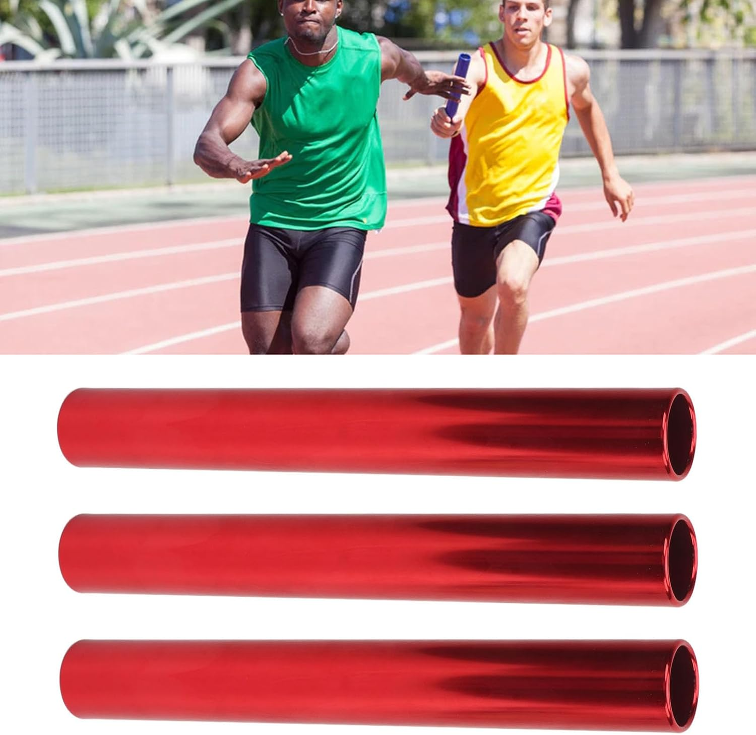 Athletics Reusable Batons 3Pcs Aluminum Alloy Proper Size for Student Relay Events (Red) image number 4