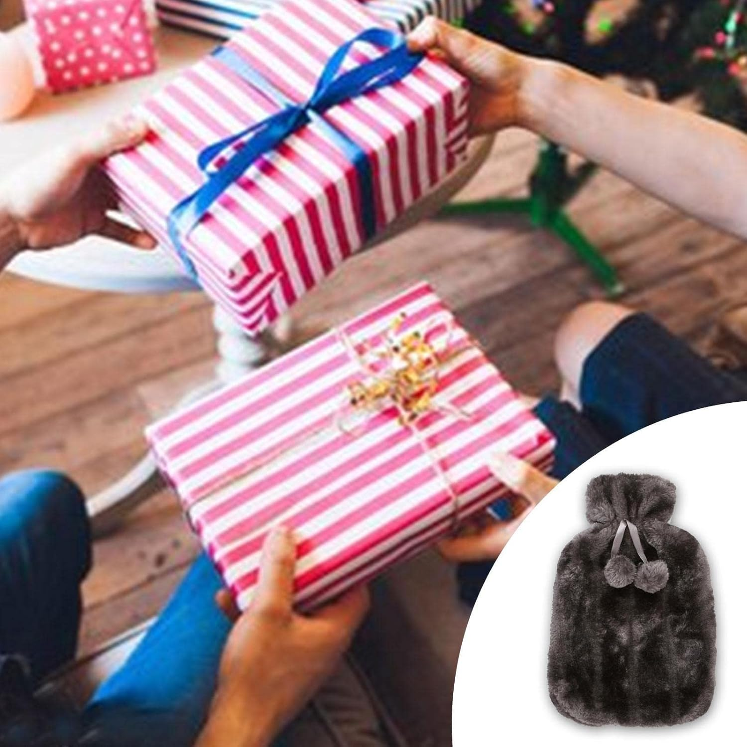 Water Bottle Softcover,2 Liter Ultra Soft Faux Plush Fur Hot Water Bottle Cover - Hot Water Bottle Cloth Helps Relieve Muscle Aches Menstrual Cramps 6-8 Hours to Keep Warm Helves image number 1