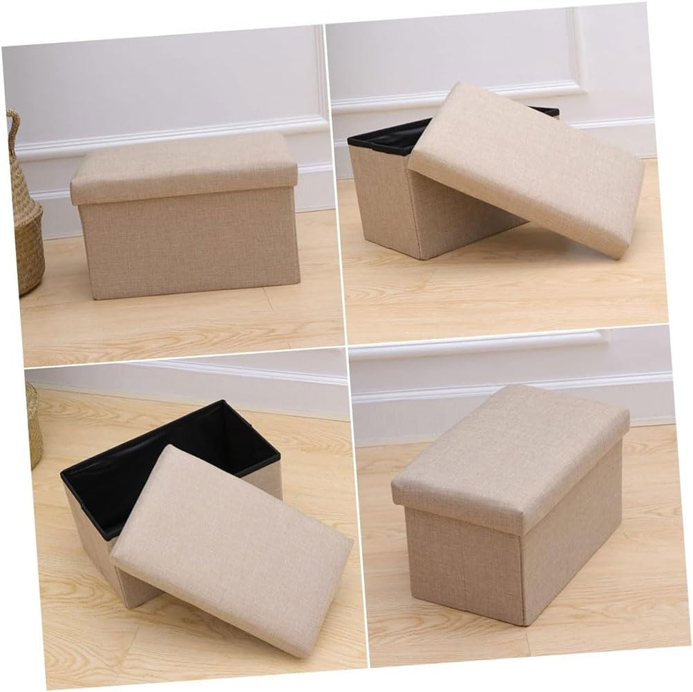 Folding Ottoman Storage, Storage Ottoman Bench, Multifunctional Sofa Stool, Chest with Lid, Folding Storage Ottoman Bench 115L Storage Space for Hallway, Bedroom, Space-Saving image number 4