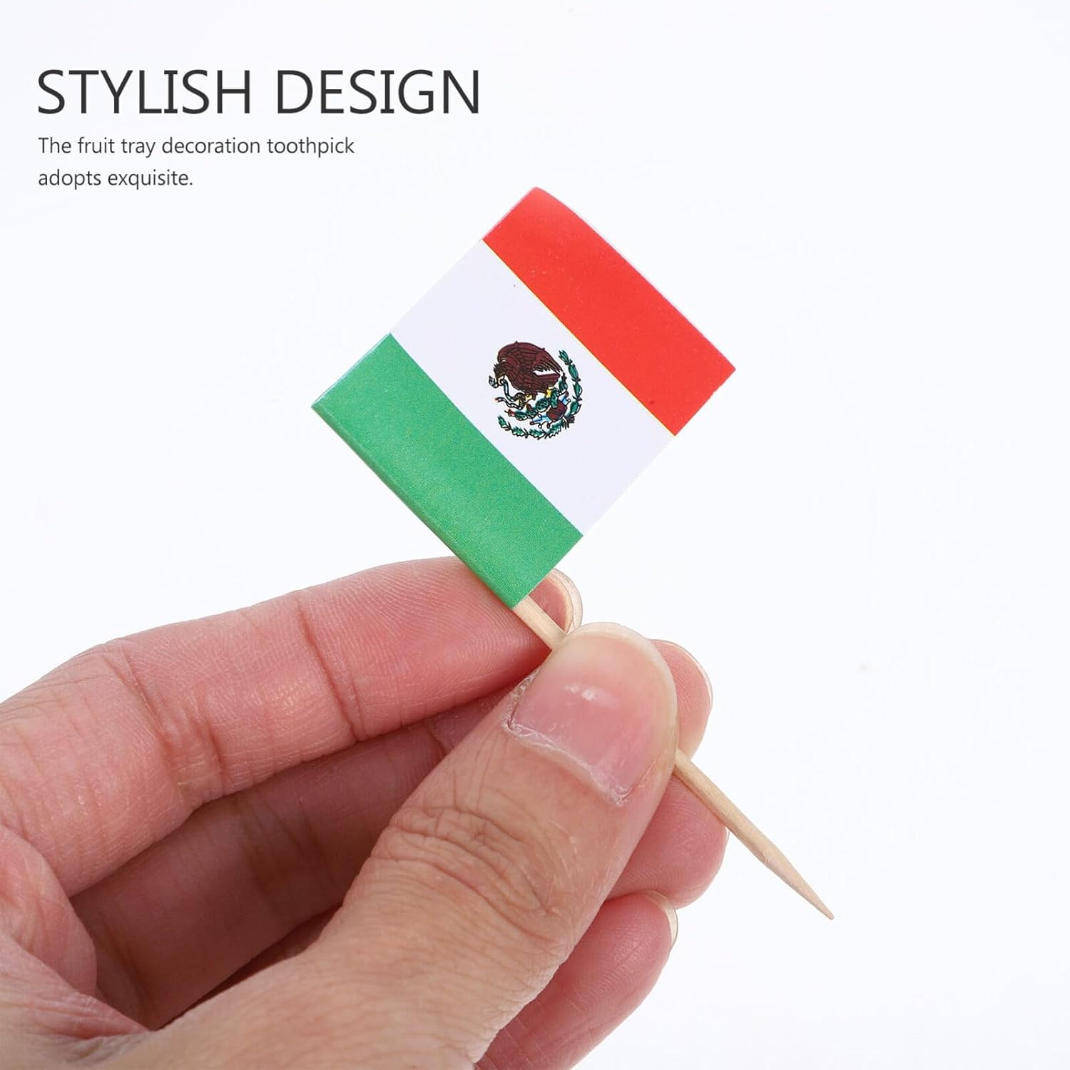 100Pcs Fruit Plate Decoration Wine Stick Mexico Flag Picks Decorative Fruit Toothpicks for Cupcake Dessert Party - Multi 2 image number 5