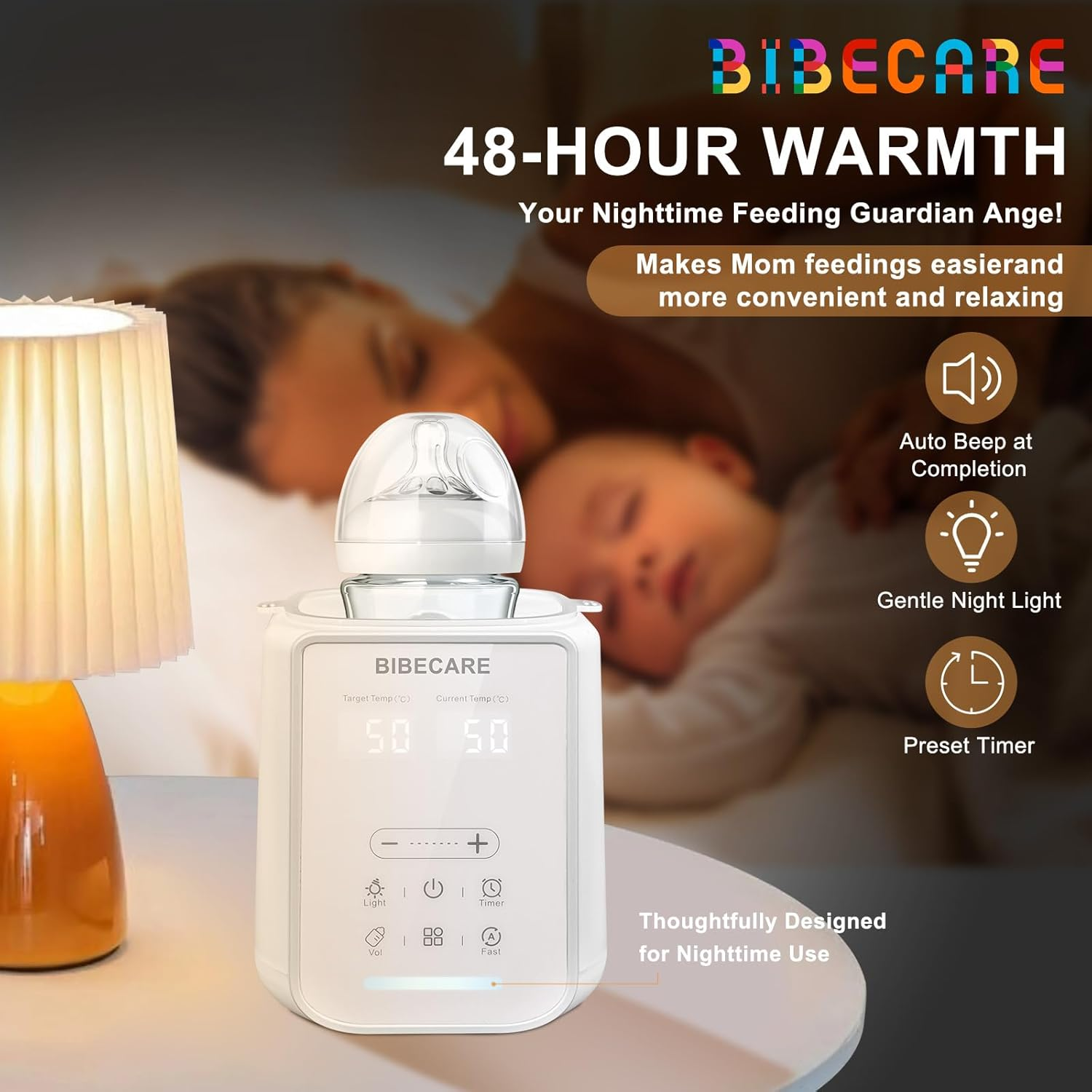 Bottle Warmer, Baby Fast Bottle Warmer for Breastmilk & Formula with Temp Display&Timer Function, Volume-Based Heating for 60ML&ndash;240ML Bottles, Accurate Temp Control, Keep Warm 48H image number 4