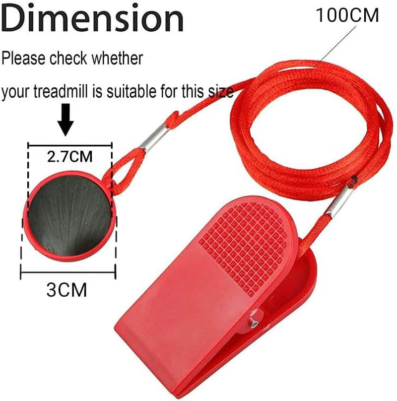 Magnetic Treadmill Safety Key, Universal Running Machine Security Switch Lock with 100Cm Line for Fitness, Running, and Jogging image number 4