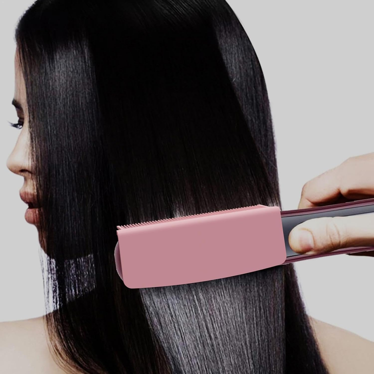 Flat Iron Comb Attachment - Flat Iron Comb Straightener Comb | Professional Comb Attachment, Straight Hair Comb Clip On, Hair Straightening Comb, Hair Styling Tools - Black image number 7