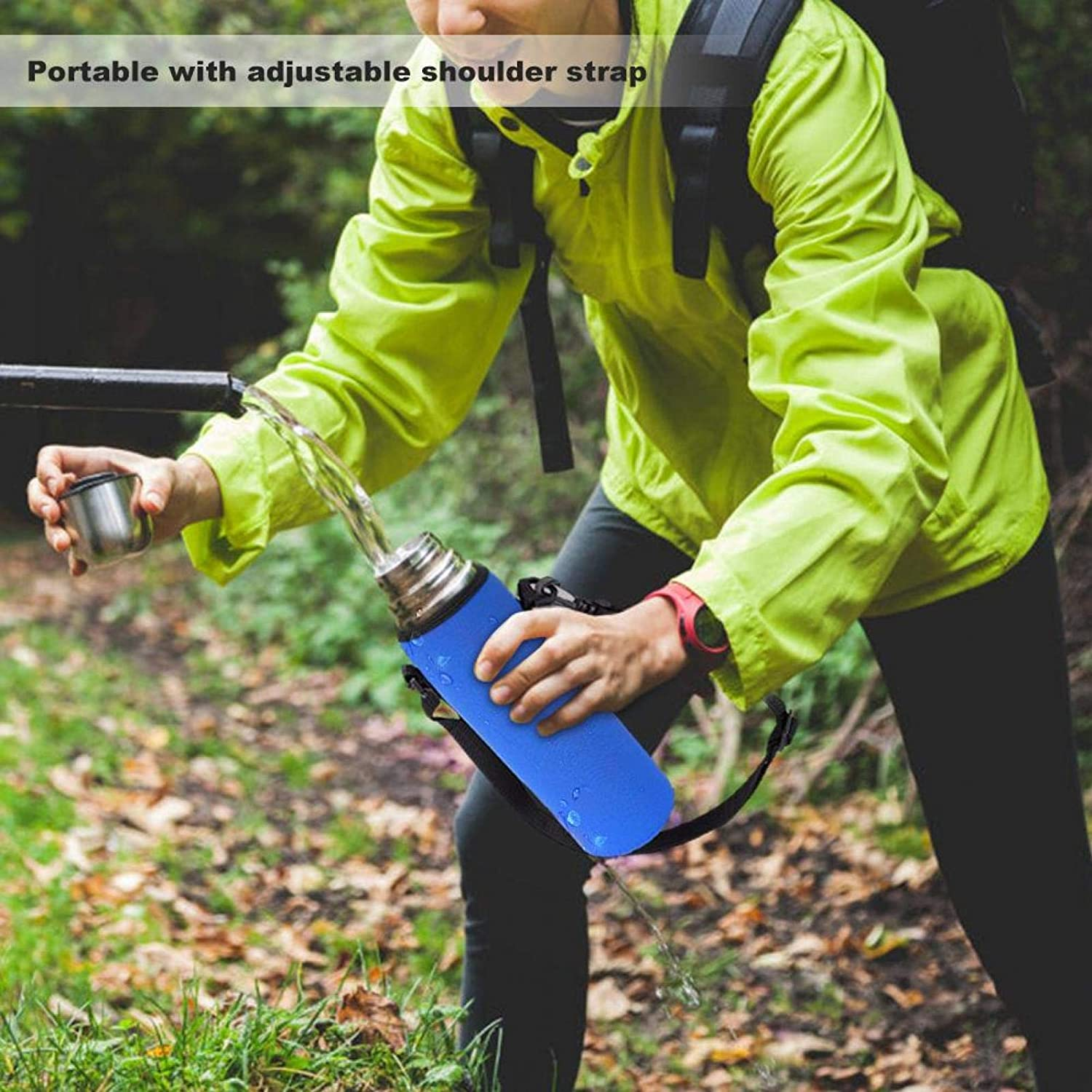 Water Bottle Bag Water Bottle Case Thermal Holder Bag Protect Bottle from Being Scratched for Various Kinds of Bottles(Blue) image number 6