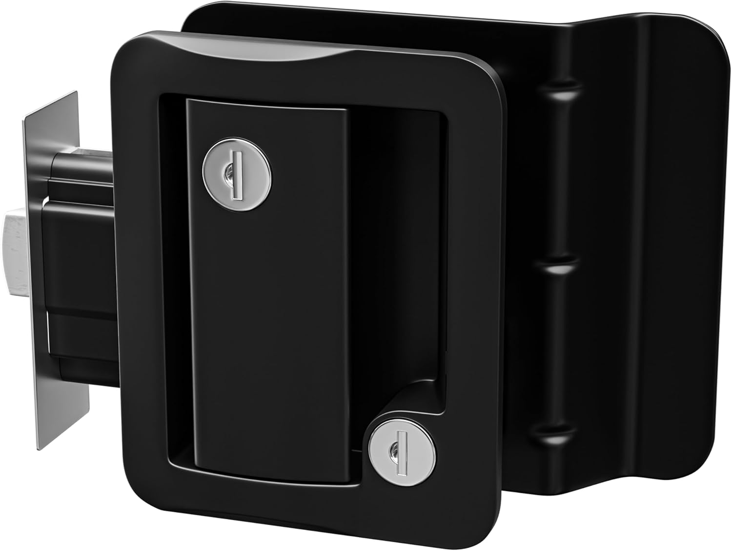 RV Travel Trailer Entry Door Lock Polar Black Paddle Deadbol image number 3