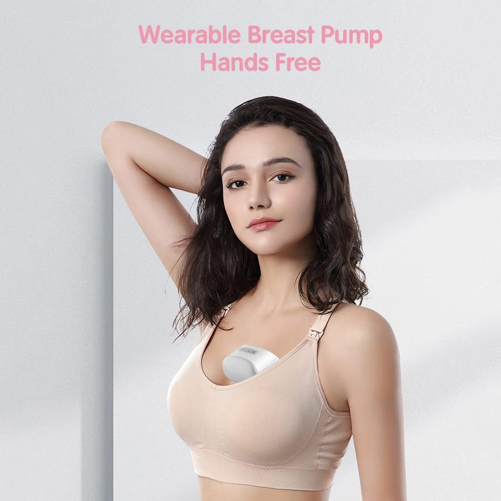 Eacam Wearable Breast Pump Hands Free Electric Single Portable Wearable Breast Cup 8Oz/ 240Ml Bpa-Free 3 Modes 10 Suction Levels Comfort Breastfeeding Milk Collector with 24Mm Flange image number 6