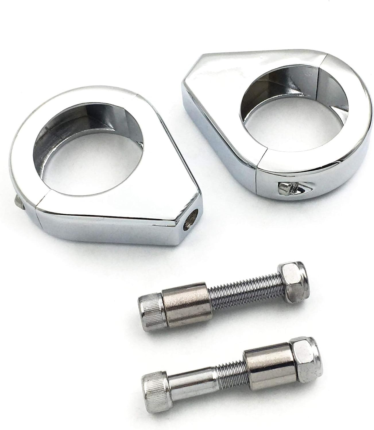 HTT- Motorcycle Fork Clamp Turn Signal Clamps for Harley Softail Mount Bracket 39Mm Fork Chrome image number 1