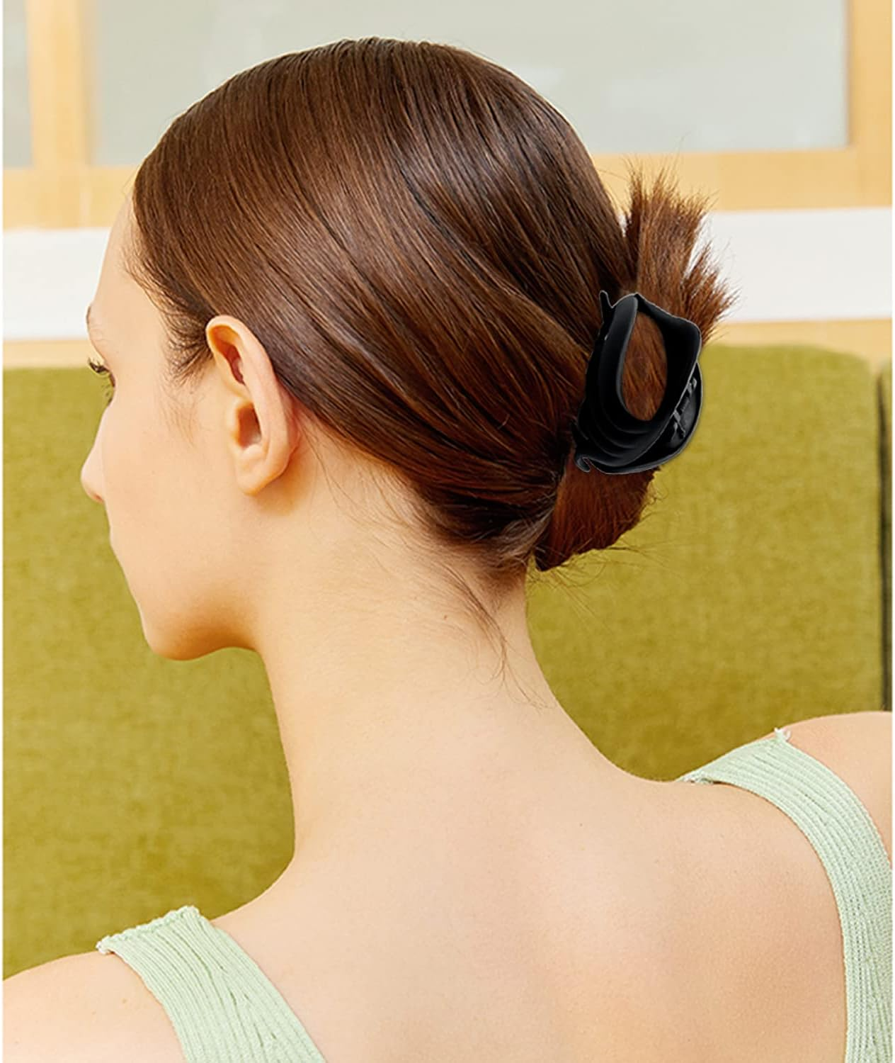 Claw Clips for Thin, Fine to Medium Hair - 2.6 Inch Strong Matte Flower Jaw Clips with Non-Slip Grip for Women, Girls & Kids, Gift Box Included (Black, Brown)