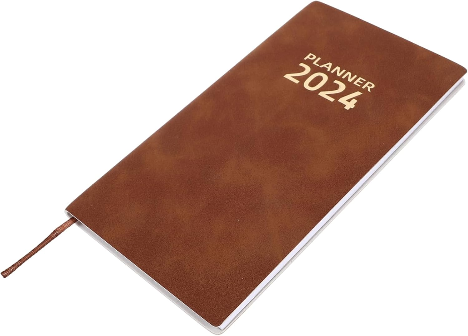 2024 Daily Planner Notebook Portable Schedule Notepad with Imitation Leather Cover for Office Home Travel Paper Planner for Task Notes and Inspiration