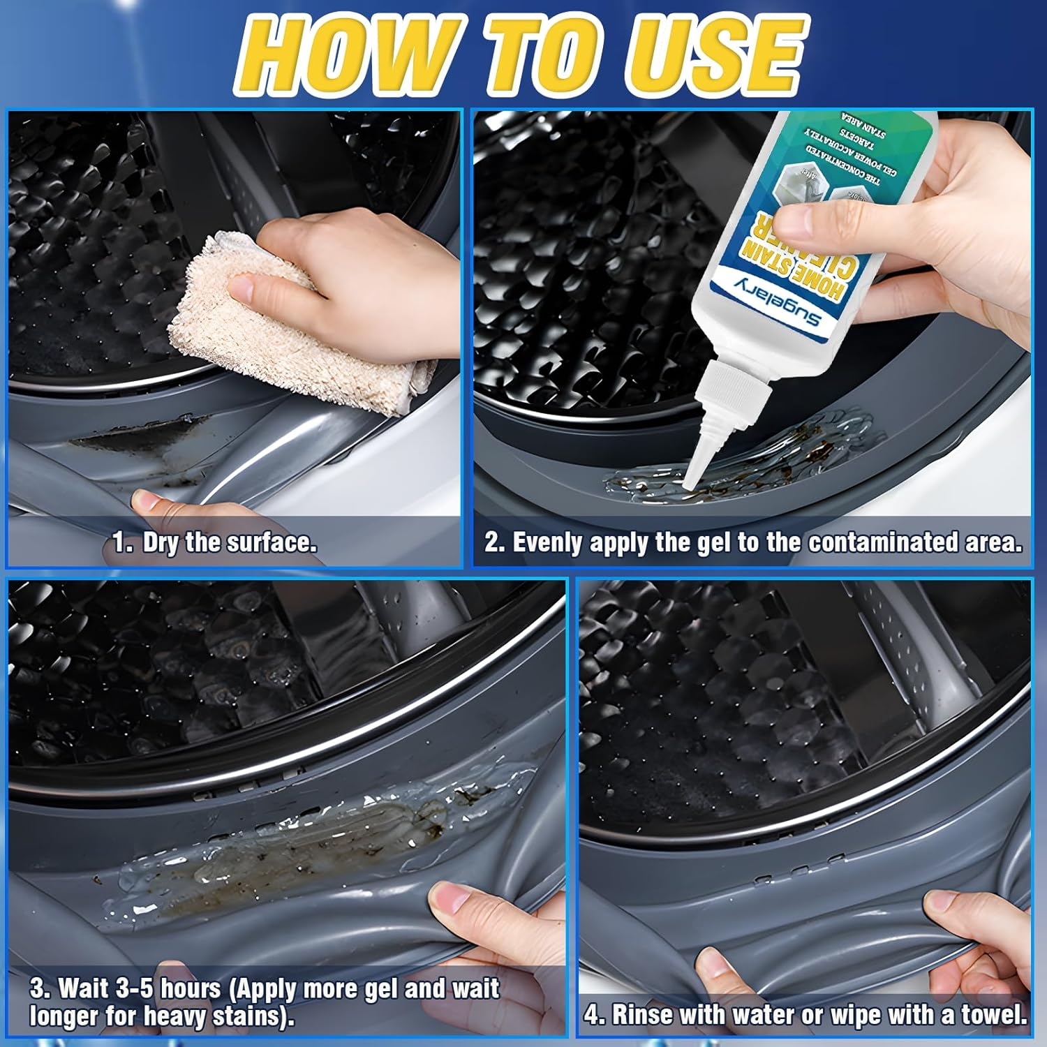 Prowithlin Mould Remover Gel, Powerful Household Washing Machine Cleaner, Black Stain Remove for Refrigerator Strips, Showers, Sink, Tile, Wall, Long-Lasting Bathroom & Grout Cleaning, 1 Pack image number 3