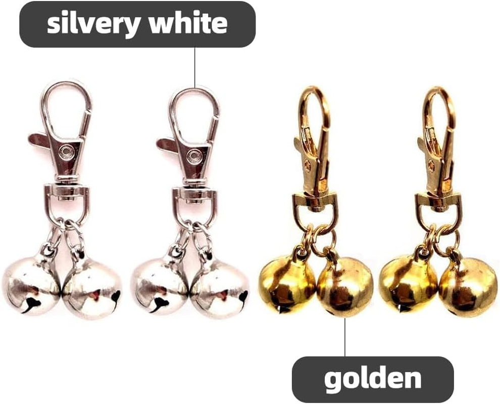 4 Pcs Pet Bells 304 Stainless Steel Dog Bells Gold and Silver Bell Training Charm Pendants Jewelry for Pet Dog Cat Necklace Collar image number 3