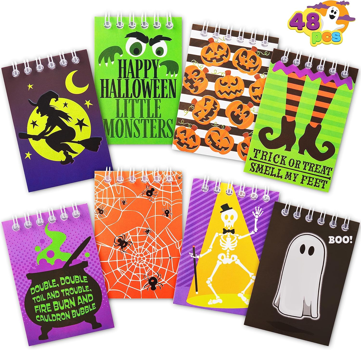 JOYIN 48 PCS Halloween Spooky Notepad Set in 8 Designs, Halloween Note Pads for Kids Trick or Treating, Stationery Prizes and Treats, Goodies Bags Fillers, School Classroom Party Favors Supplies Gifts image number 5