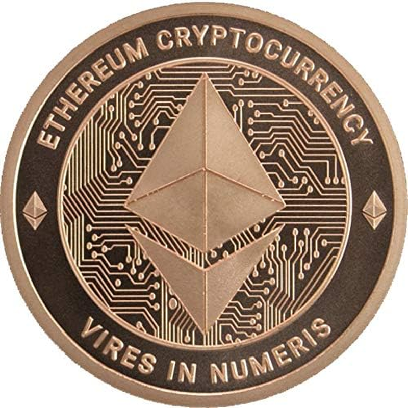 1 Oz .999 Pure Copper Round/Challenge Coin (Ethereum - Cryptocurrency)