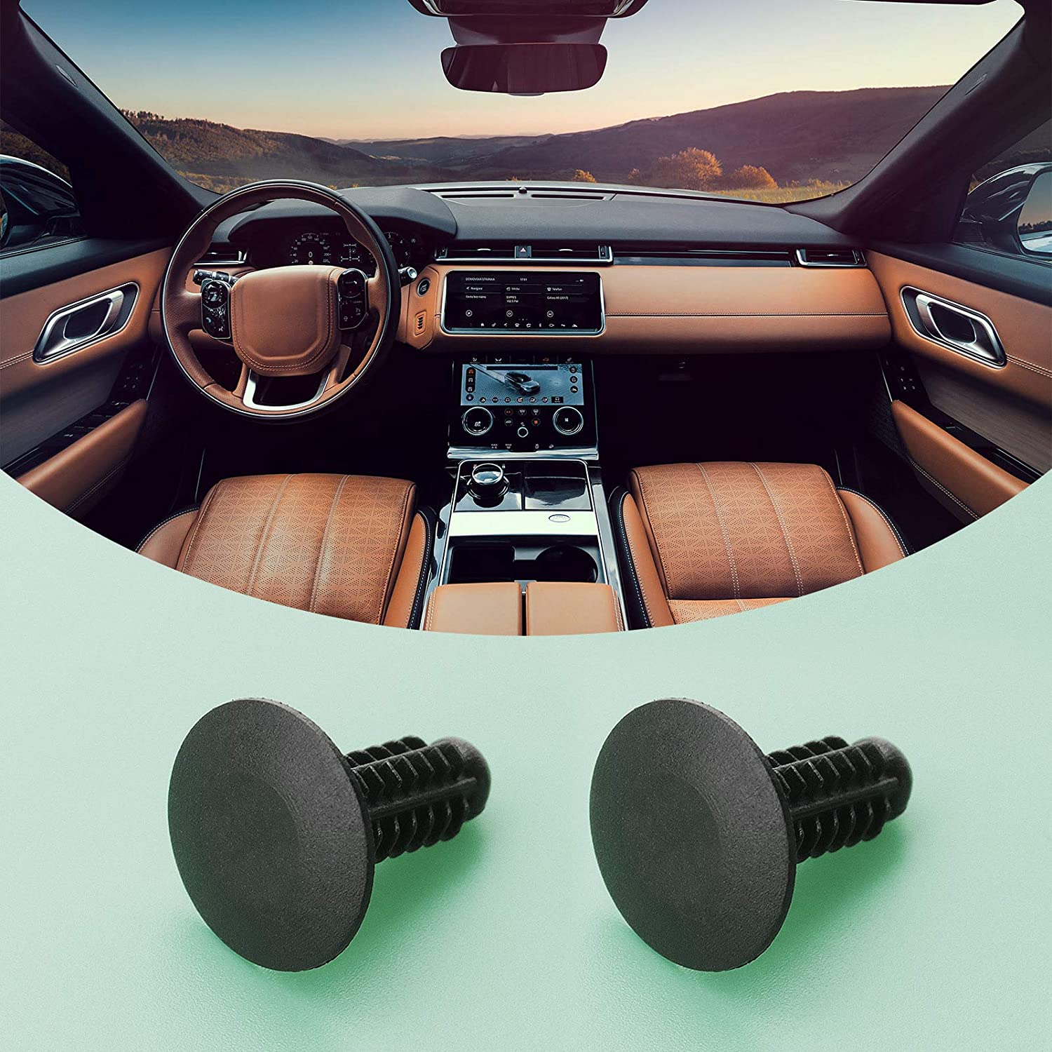 Emsea 100Pcs Fir Tree Trim Clip Car Interior Tree Buckle 8Mm Hole 18Mm Head Compatible with GM Compatible with VW image number 2