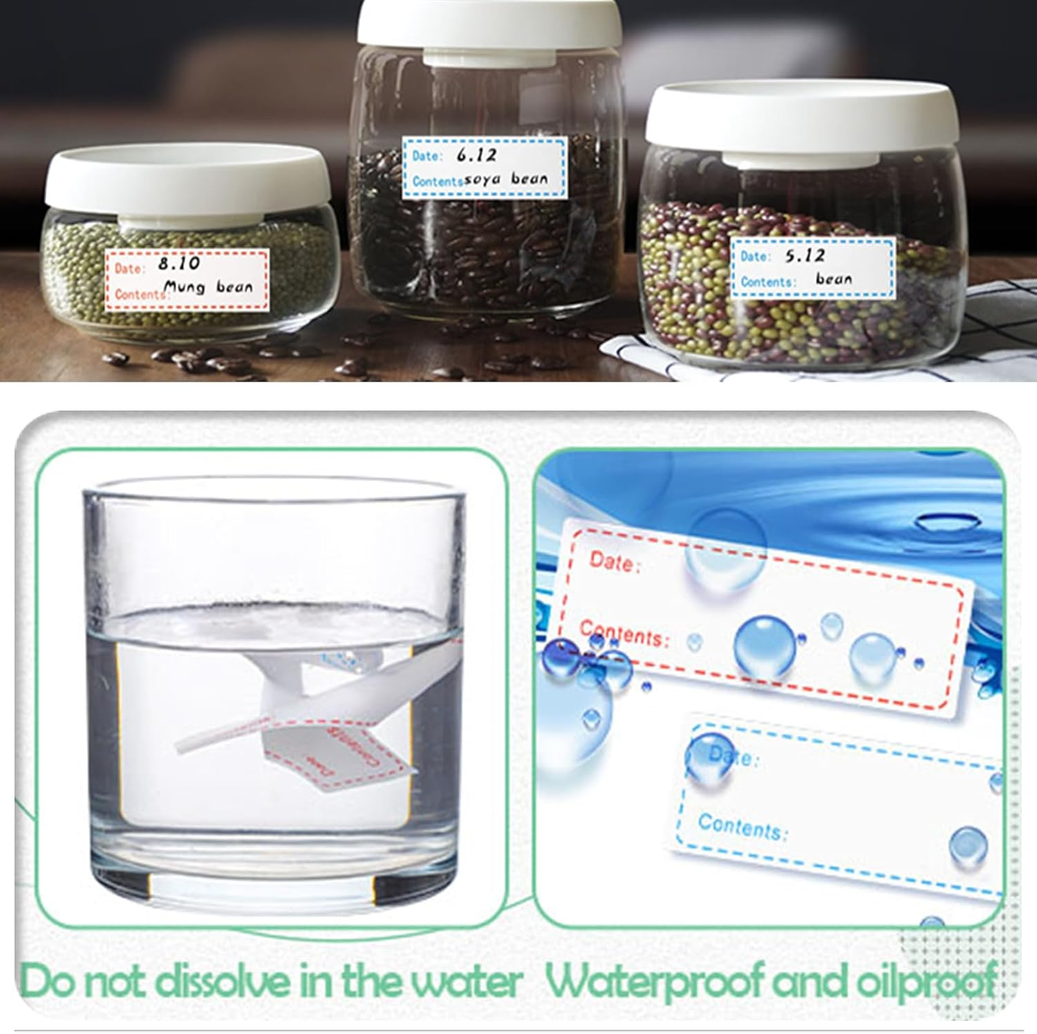 300 Pcs Adhesive Name Tag Labels Stickers for Containers, 3" X1" Blank Name Tag Category Tags for Kitchen, Office, School, Meeting, Parties, Warehouses