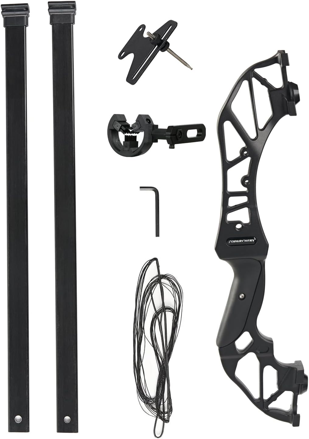 TOPARCHERY Archery Takedown Recurve Bow Hunting Long Bow Alloy Riser - Right Hand Black - Draw Weight 30Lbs 40Lbs - with Arrow Sight, Arrow Brush image number 5