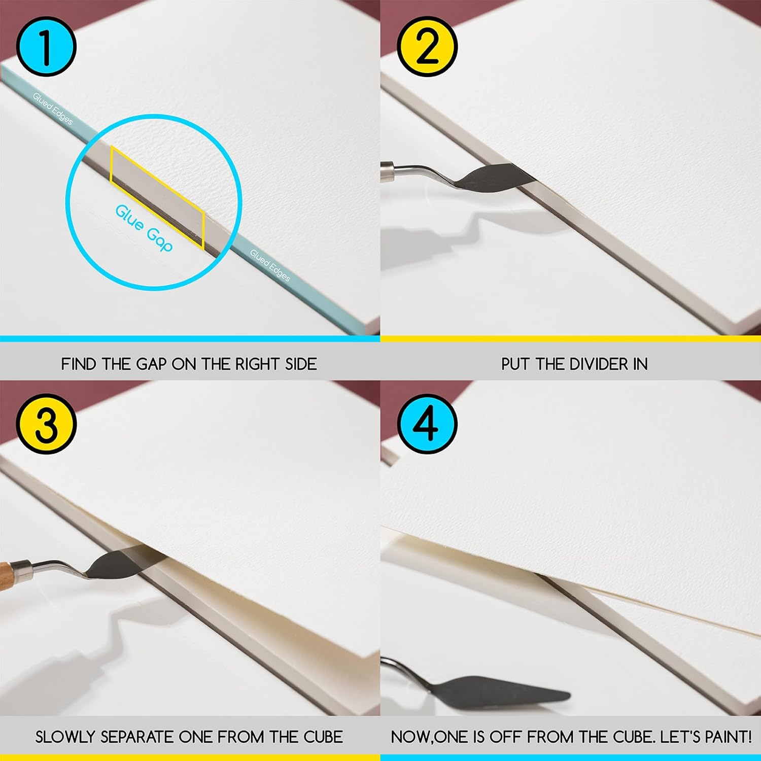 MEEDEN Watercolour Paper Block, 100% Cotton Watercolour Paper Pad of 20 Sheets, 140Lb/300Gsm, Acid-Free Art Paper for Watercolour, Gouache, Ink and More, 10" X 7" Rough Grain image number 3