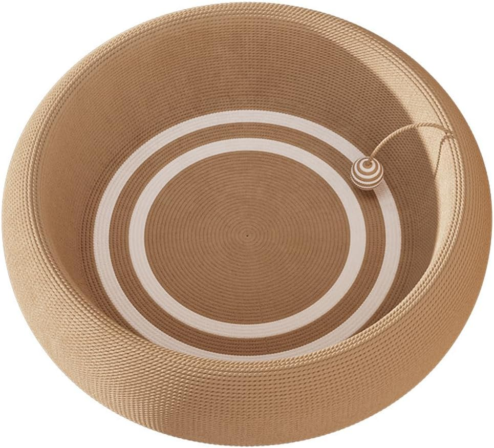 Large Sisal Cat Bed with Playing Ball, Durable & Eco-Friendly Pet Lounger, Multi-Functional Cat Scratcher & Resting Spot, Non-Shedding, Anti-Slip Design for Home, School & Apartment image number 4