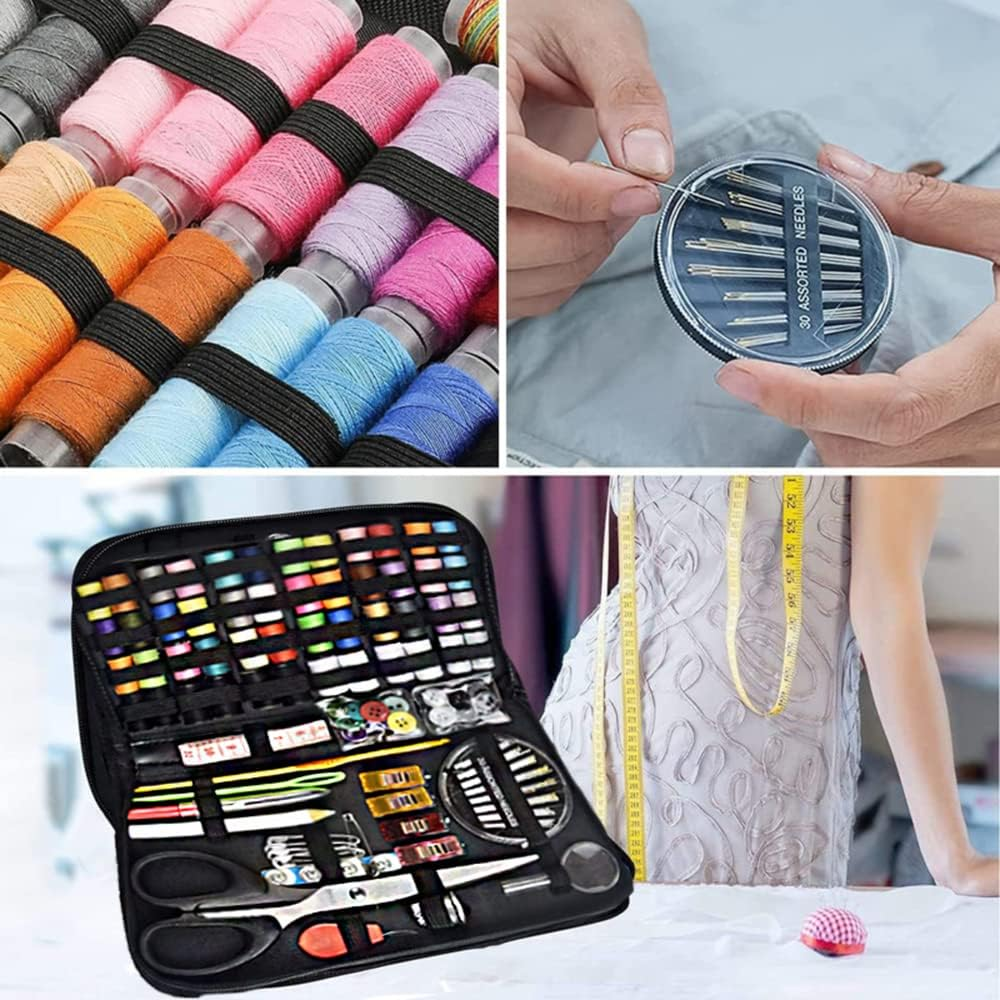 172PCS Sewing Kit,Small Sewing Kit, Mini Family Travel and Emergency Sewing Supplies，Mending and Sewing Needles, Scissors, Thimble,Thread, Tape Measure Etc,Suitable for Adults, Beginners, Children image number 2