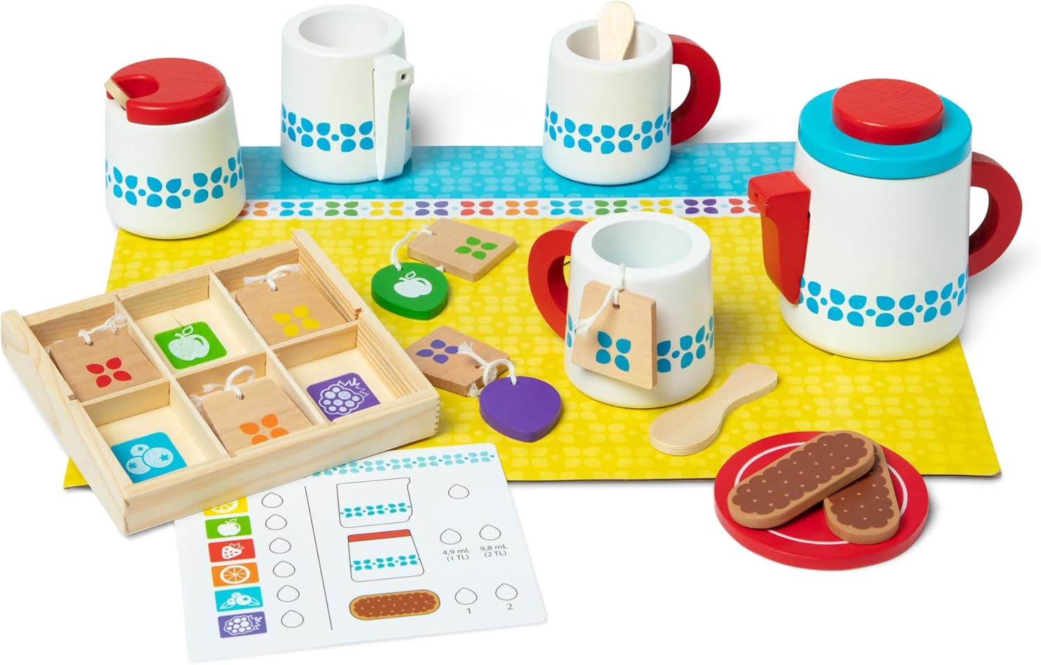 Melissa and Doug - Wooden Steep & Serve Tea Set image number 3