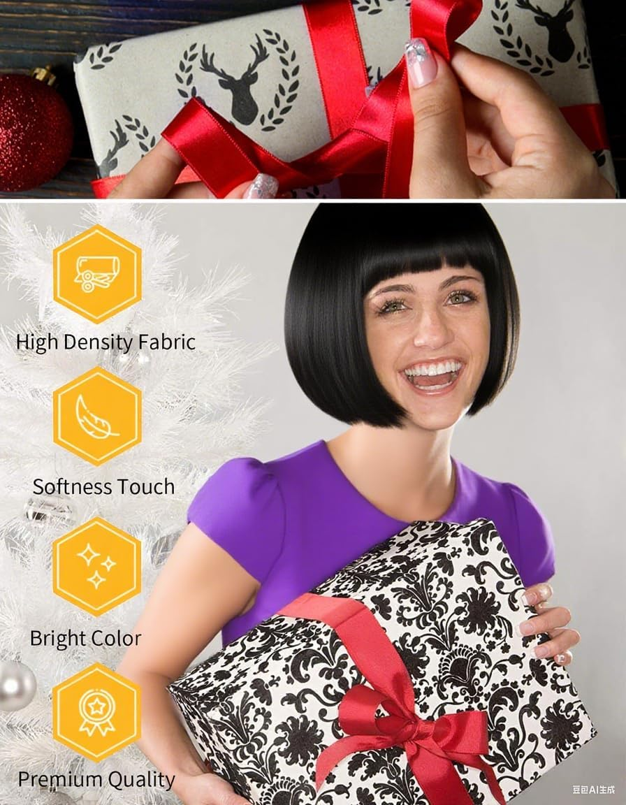 2 Rolls Double Sided Solid Polyester Satin Ribbons, 1Inchx25Yards Creative Satin Ribbon, Solid Color Fabric Ribbon Perfect for Gift Wrapping, Flower Bouquet, Crafts, Sewing, Wedding Party D&eacute;cor (PK) image number 3