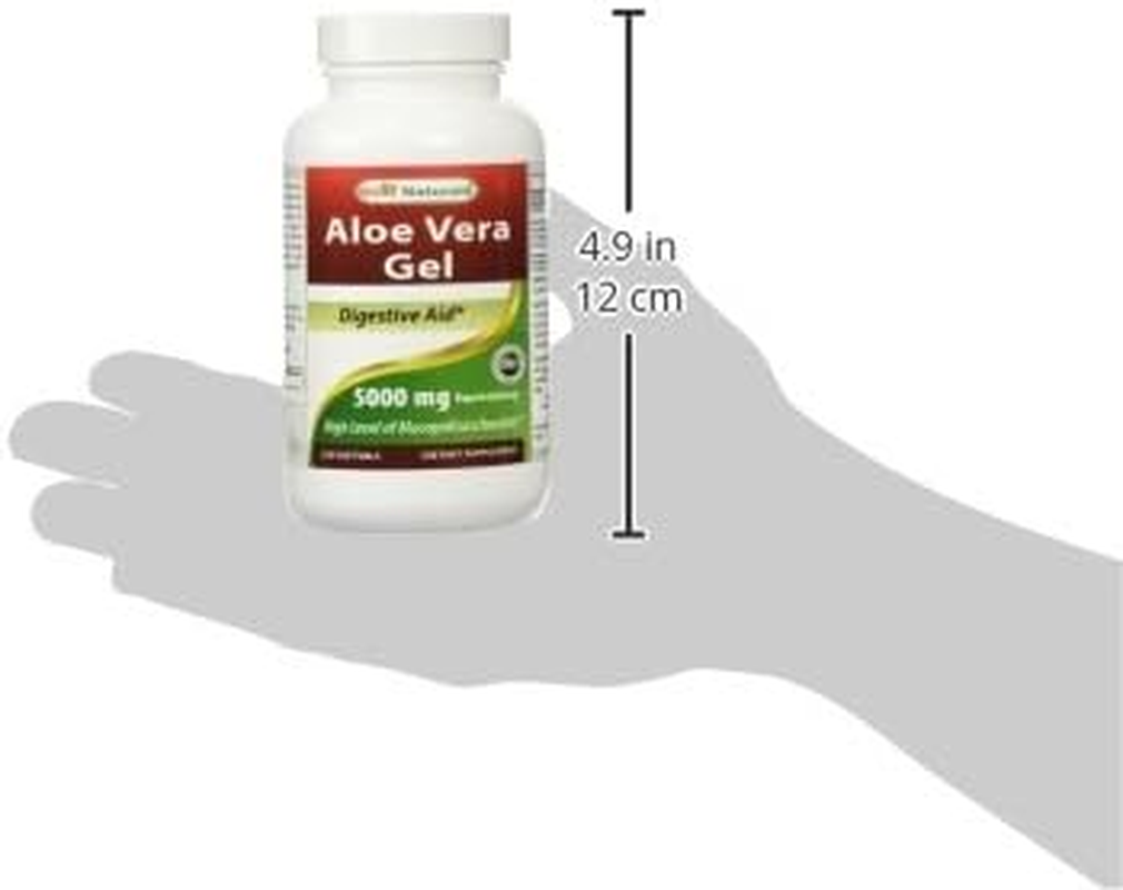 1 Aloe Vera Gels 5000 Mg 250 Softgels by Best Naturals - Traditional Digestive Aid - Manufactured in a USA Based GMP Certified and FDA Inspected Facility and Third Party Tested for Purity. Guaranteed image number 5