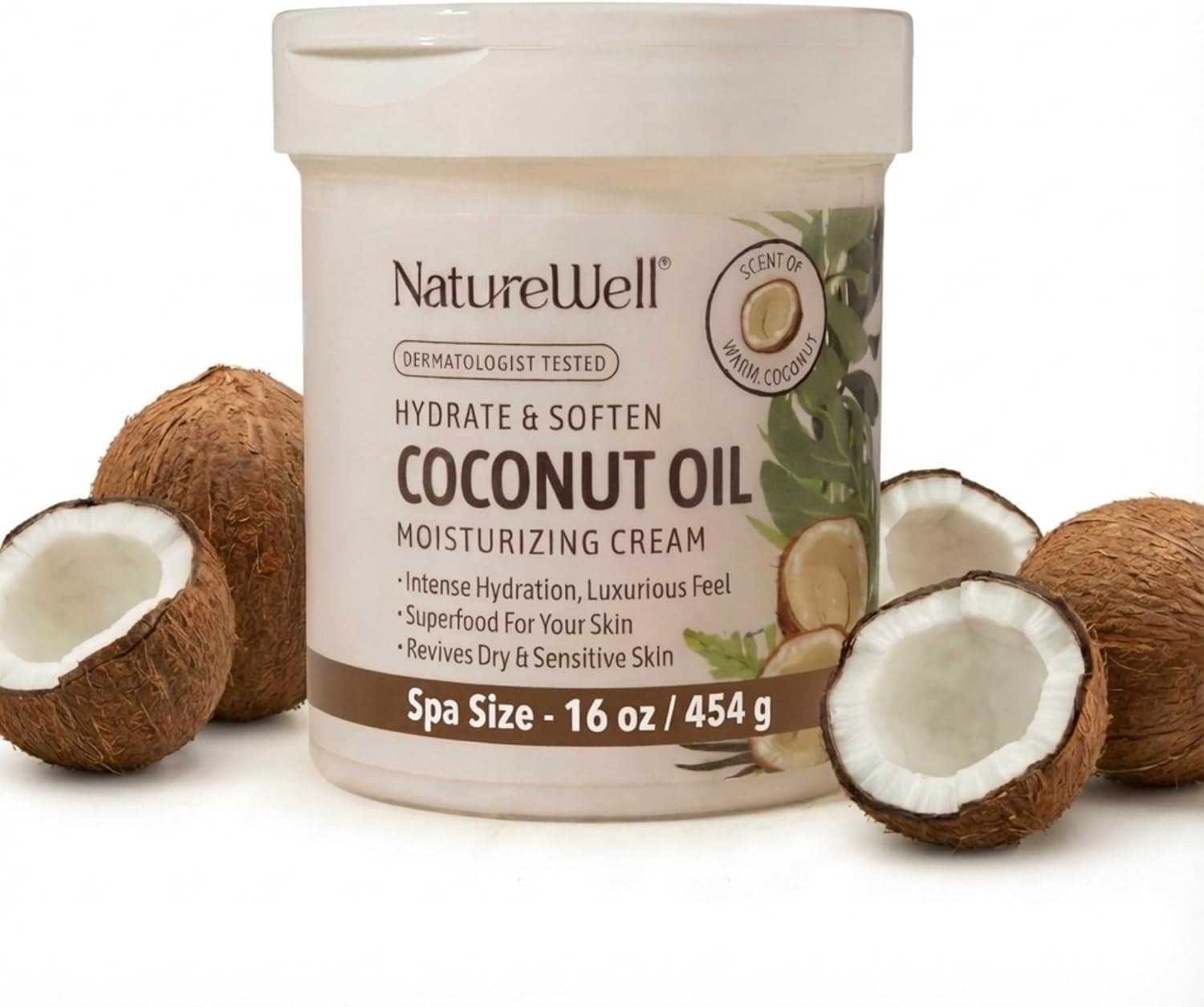 Naturewell Extra Virgin Coconut Oil Moisturizing Cream 16 Oz image number 5
