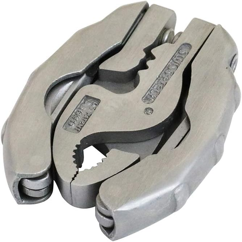 Swiss+Tech ST50016 Polished Stainless Steel 9-In-1 Micro Pocket Multitool with Screwdrivers, Pliers (Single Pack) image number 3